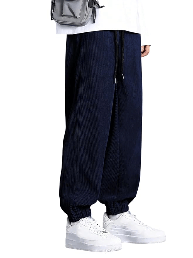 Men’s Loose Fit Corduroy Joggers – Korean Style Streetwear Pants