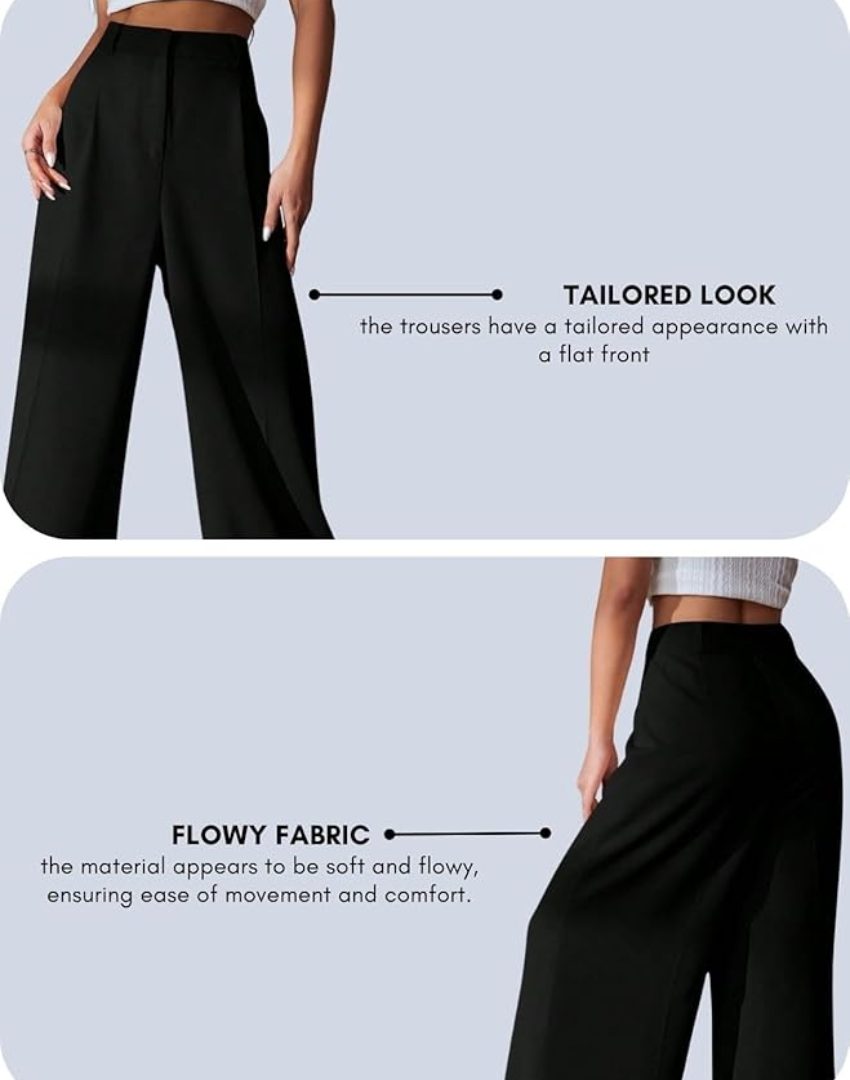 Women’s High-Waist Wide Leg Korean Style Trousers