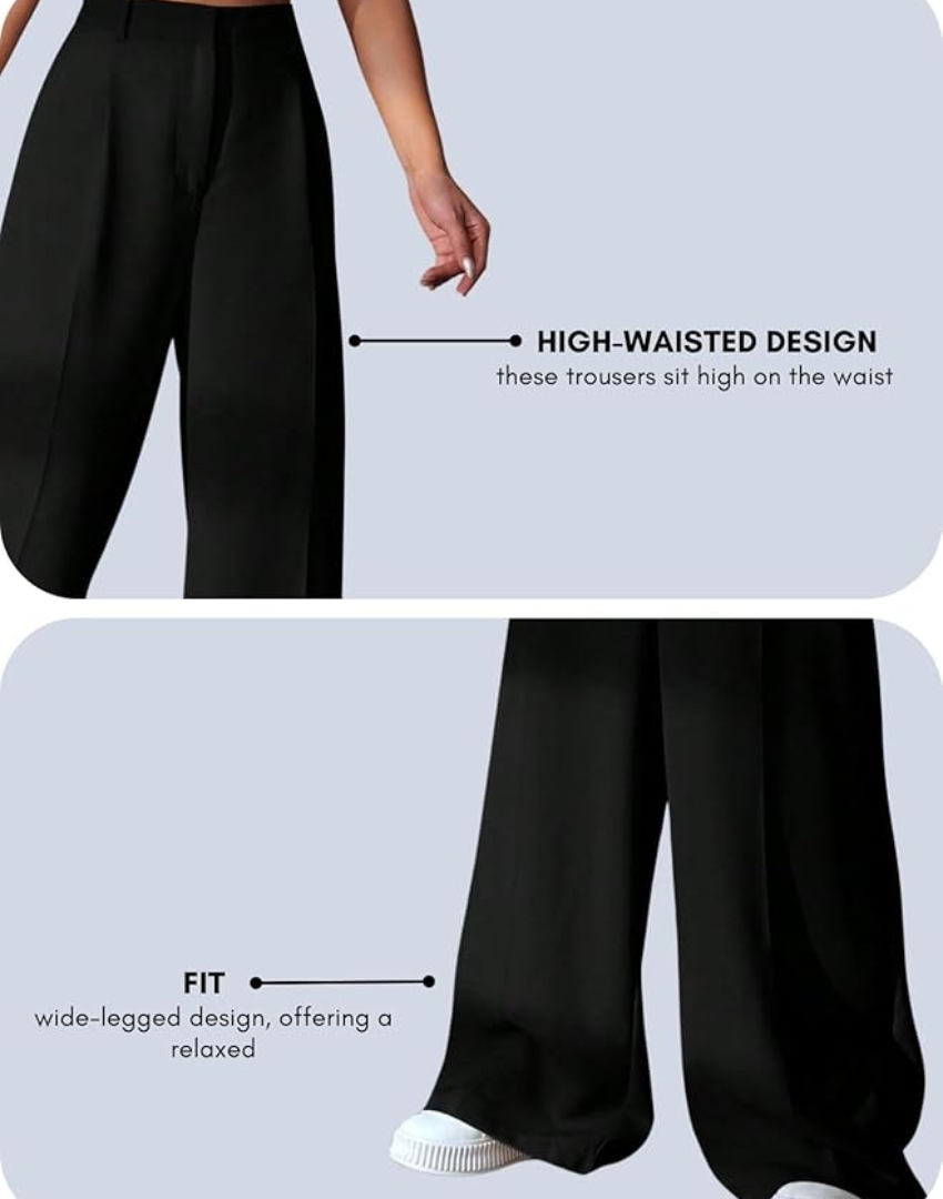 Women’s High-Waist Wide Leg Korean Style Trousers