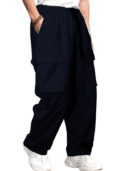 Relaxed Fit Black Cargo Pants