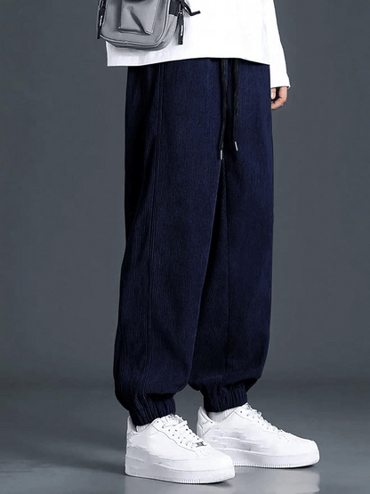 Men’s Loose Fit Corduroy Joggers – Korean Style Streetwear Pants