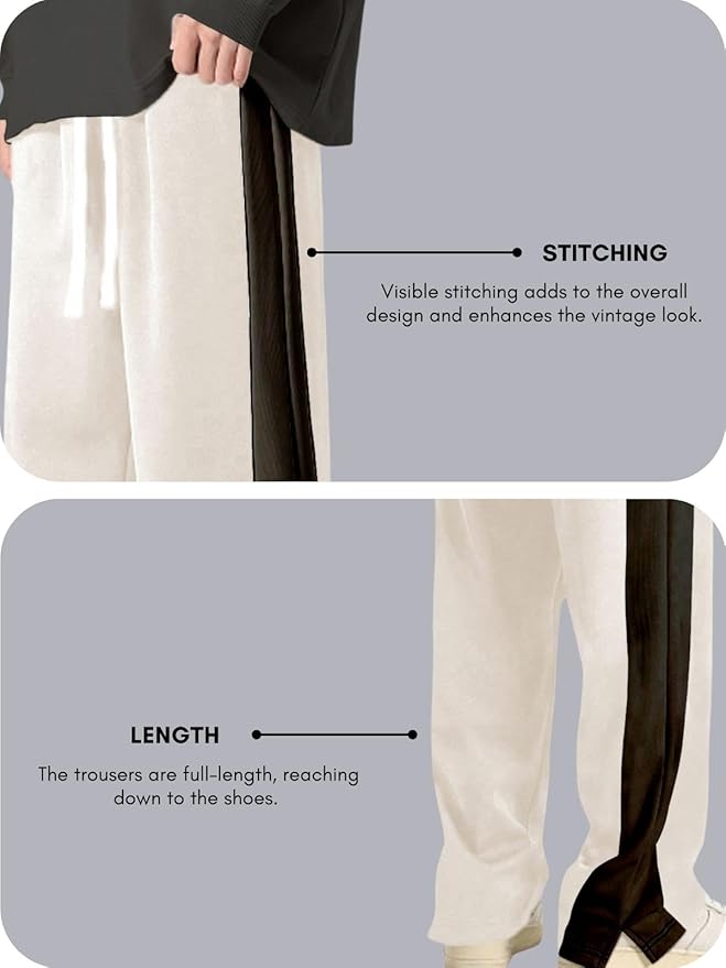 Men's Loose Fit Side Stripe Trousers