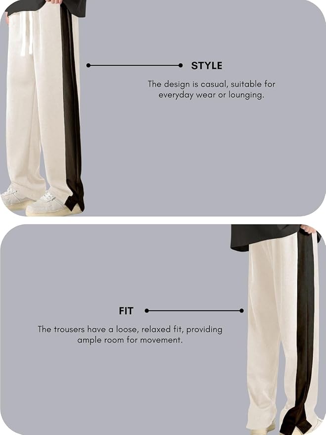 Men's Loose Fit Side Stripe Trousers