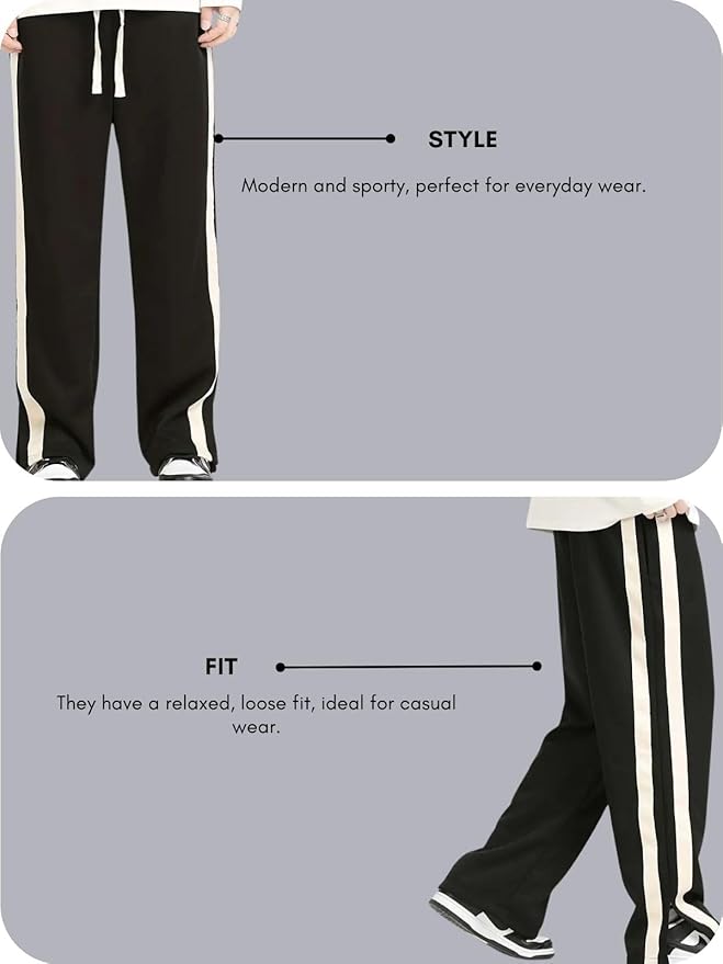 Men’s Relaxed Fit Striped Track Pants