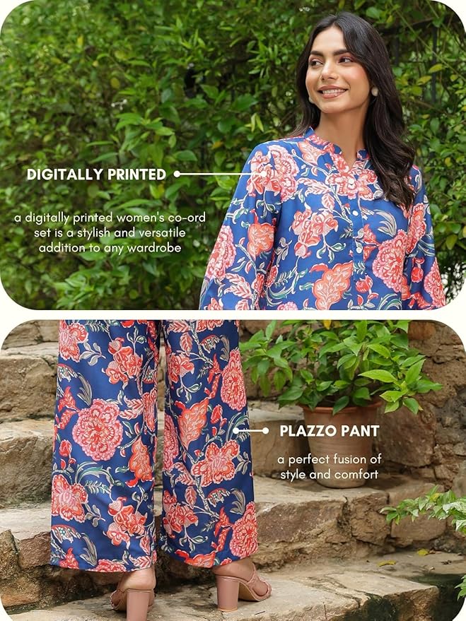 Women's Floral Co-Ord Set | Digital Print Kurta & Palazzo