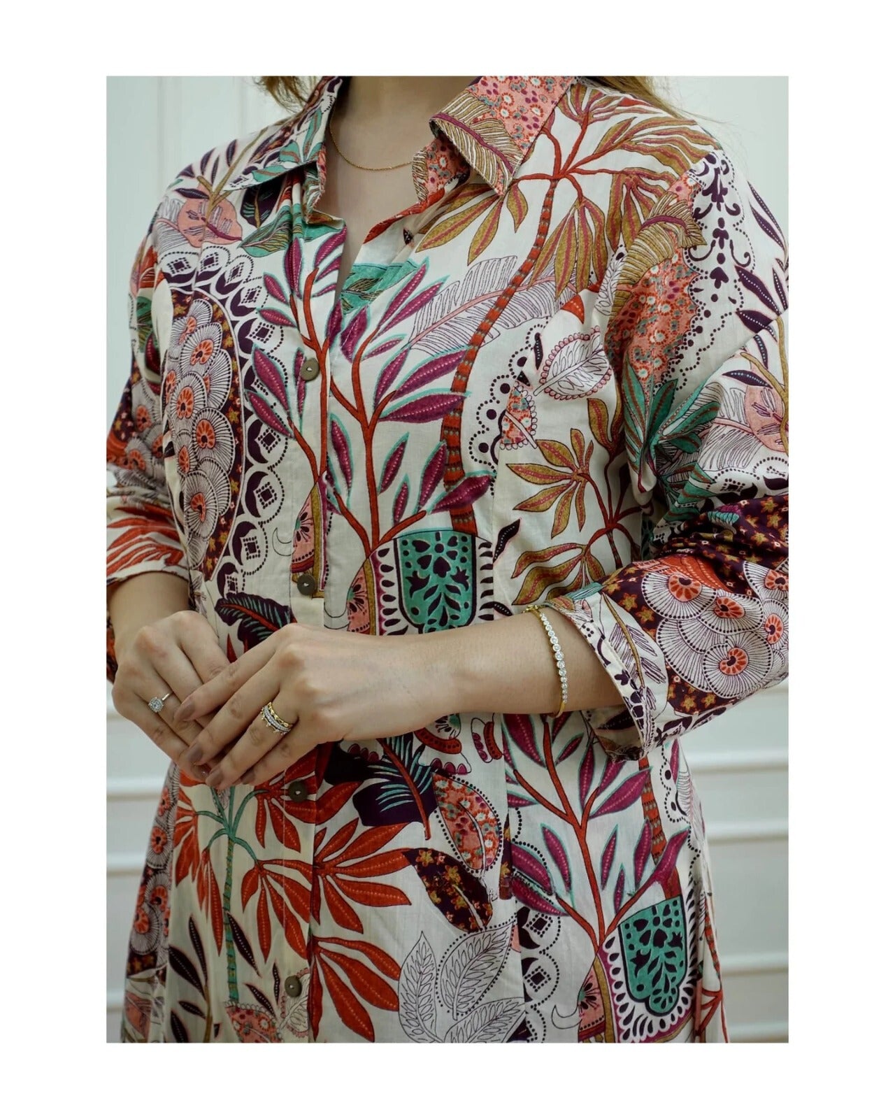 Multicolor Printed Anarkali Kurta Set with Straight Pants